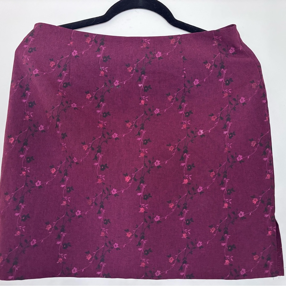 Women's Plum Floral Pencil Skirt